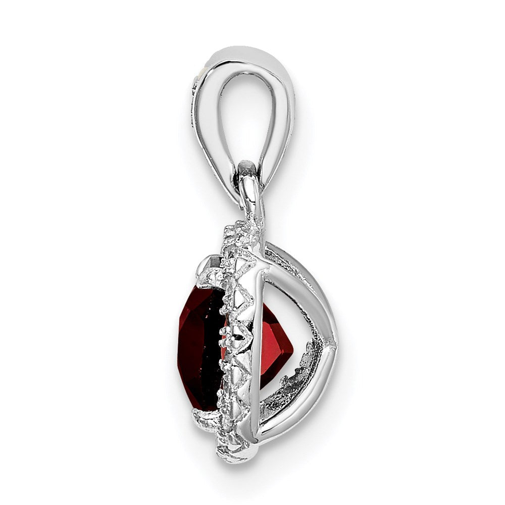 Sterlingsilber Rhod-plate 1.05garnet/creat. Weiß Saphir Anhänger
