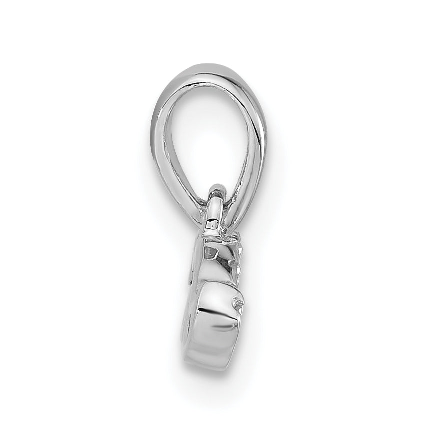 Sterlingsilber Rhodiniert Poliert Zirkonia Mustache Anhänger