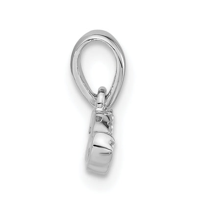 Sterlingsilber Rhodiniert Poliert Zirkonia Mustache Anhänger