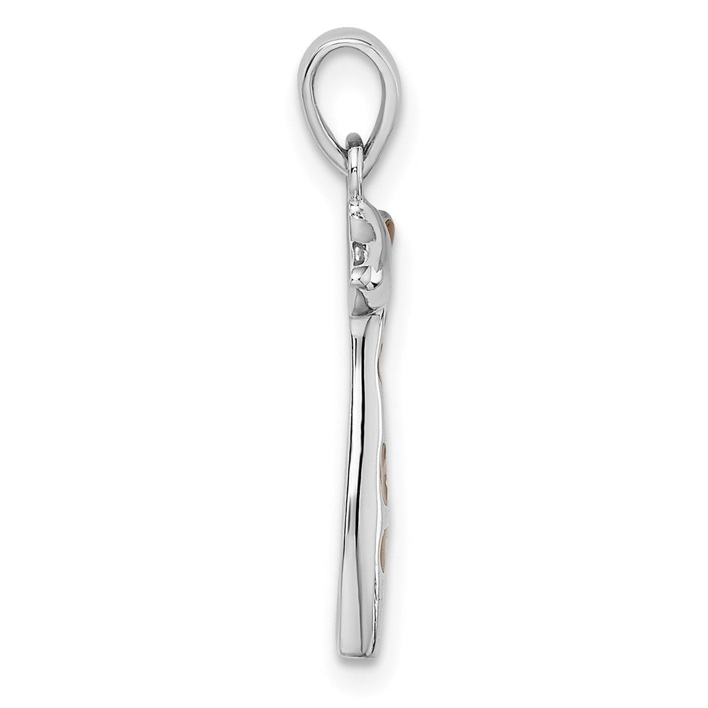 Sterlingsilber Rhodiniert Emailliert Zirkonia Giraffe Anhänger