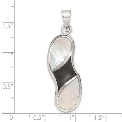Sterlingsilber Onyx und Perlmutt Anhänger