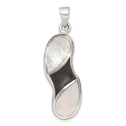 Sterlingsilber Onyx und Perlmutt Anhänger
