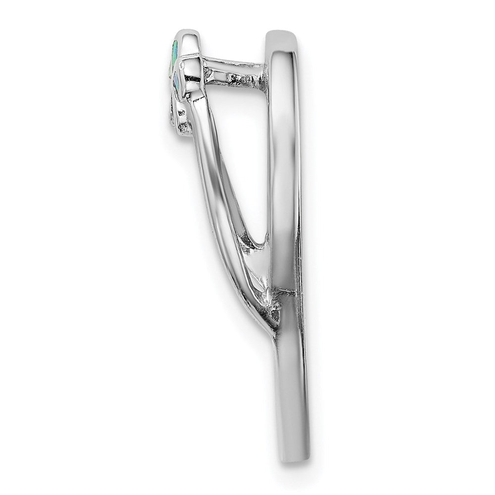 Sterlingsilber Rhodiniert Blau Erzeugt Opal Flip Flop Anhänger