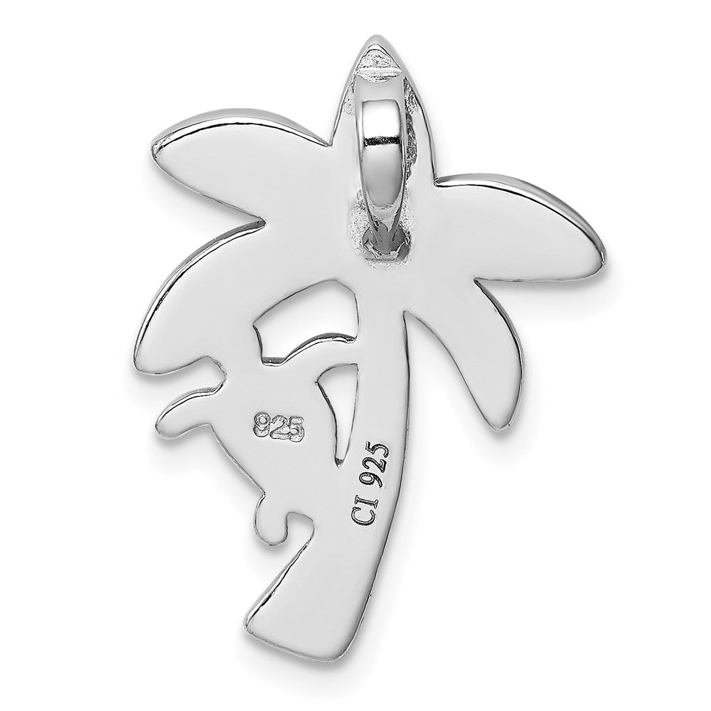 Sterlingsilber Rhodiniert Blau Einlage Erzeugt Opal Palme Baum Anhänger
