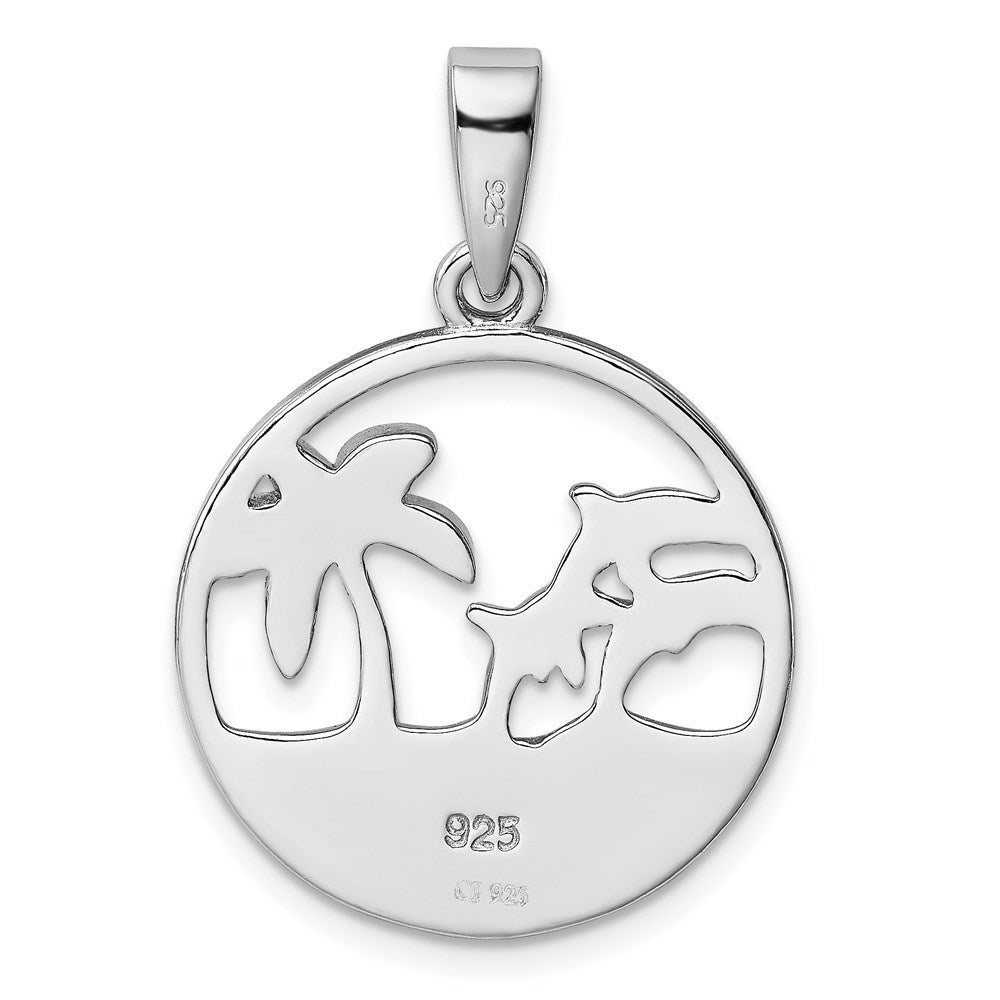 Sterlingsilber Rhodiniert Blau Erzeugt Opal Dolphins Anhänger