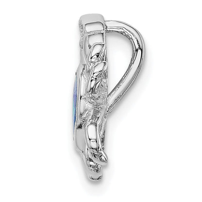 Sterlingsilber Rhodiniert Blau Einlage Erzeugt Opal Krabbe Anhänger