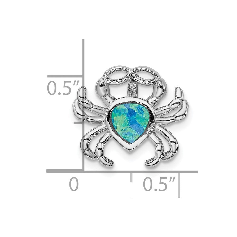 Sterlingsilber Rhodiniert Blau Einlage Erzeugt Opal Krabbe Anhänger
