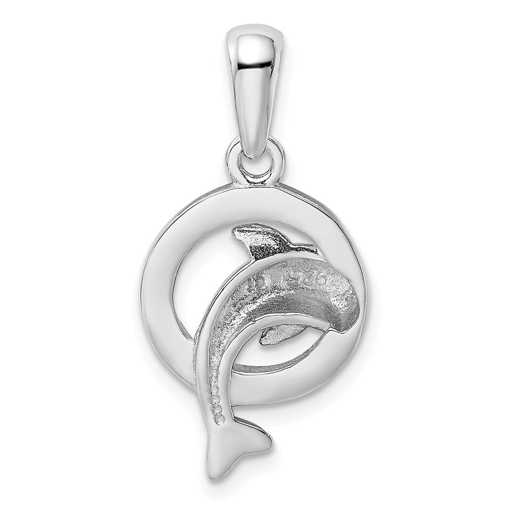 Sterlingsilber Rhodiniert Blau Einlage Erzeugt Opal Delfin Anhänger