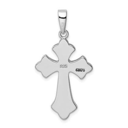 Sterlingsilber Rhodiniert Blau Einlage Erzeugt Opal Kreuz Anhänger