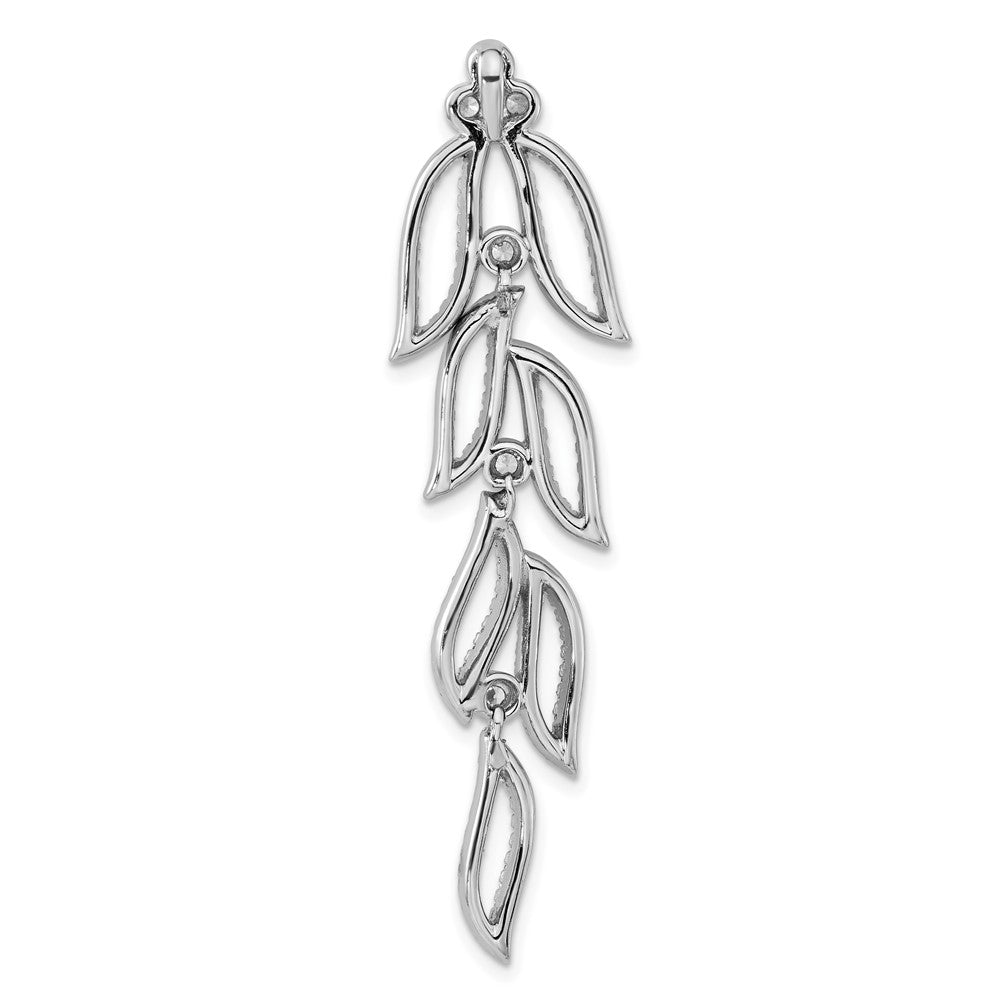Sterlingsilber Rhodiniert Zirkonia Leaves Kette Anhänger