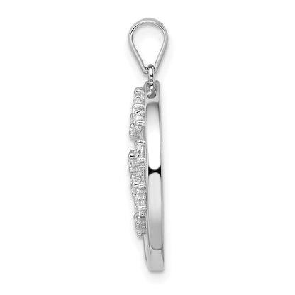 Rhodinierter Sterlingsilber-Anhänger „Baum des Lebens“ mit synthetischem weißem Saphir