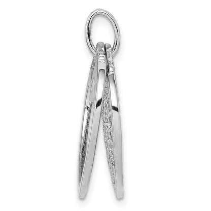 Sterlingsilber Rhodiniert Zirkonia Zwei Stück Herz Anhänger