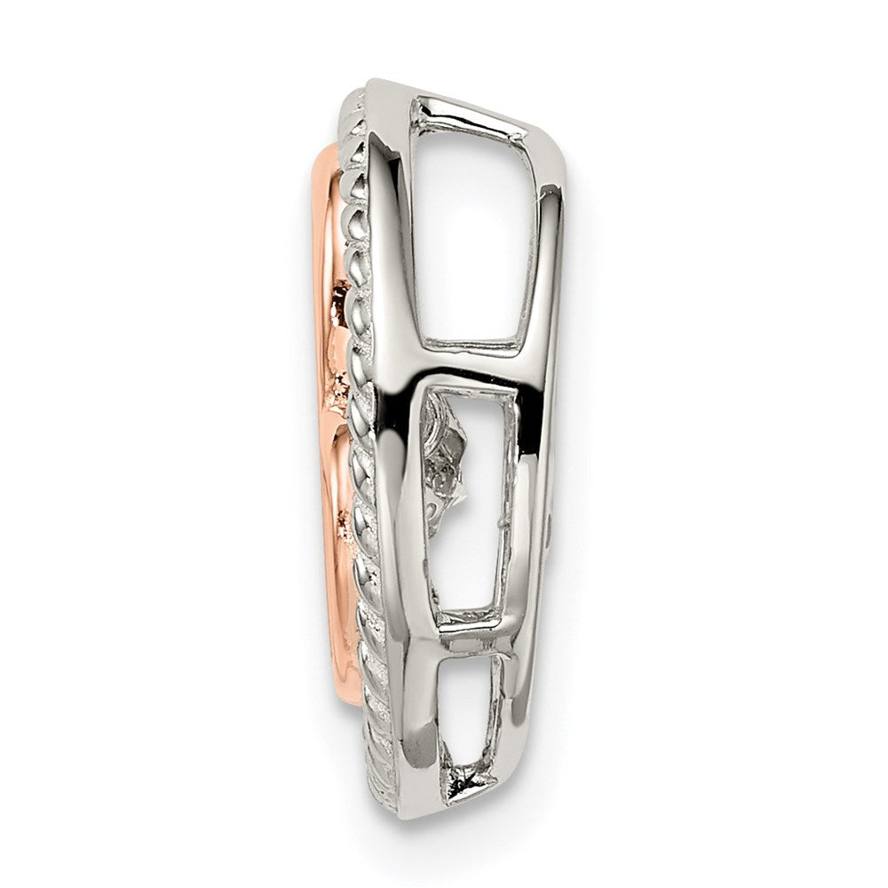 Sterlingsilber Platin-plate Roséfarben Lebhaft Swar Zirconia Herz Kette Slid