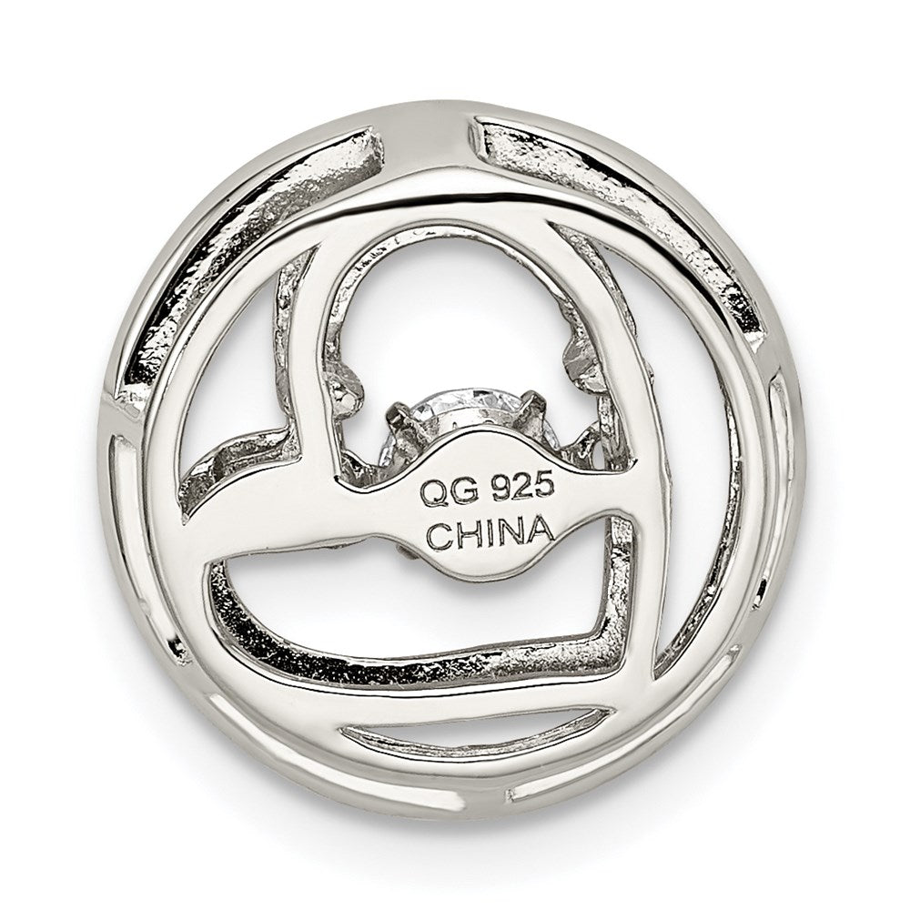Sterlingsilber Platin-plate Roséfarben Lebhaft Swar Zirconia Herz Kette Slid