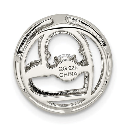 Sterlingsilber Platin-plate Roséfarben Lebhaft Swar Zirconia Herz Kette Slid