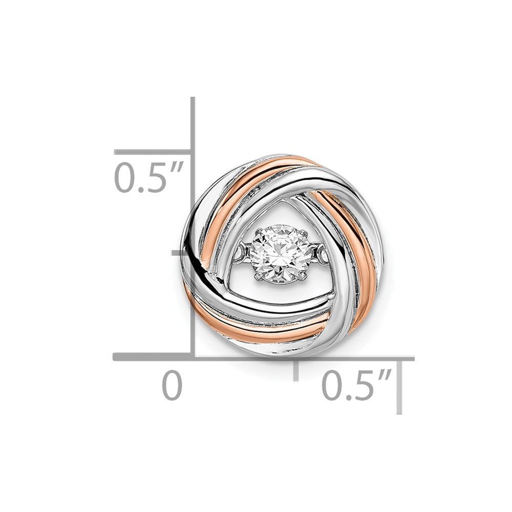 Sterlingsilber Platin-plate Roséfarben Lebhaft Swar Zirconia Kette Anhänger