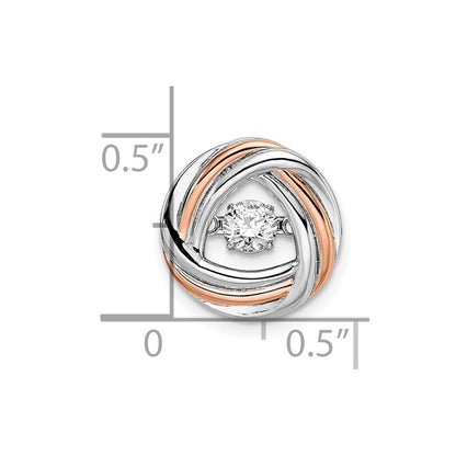 Sterlingsilber Platin-plate Roséfarben Lebhaft Swar Zirconia Kette Anhänger