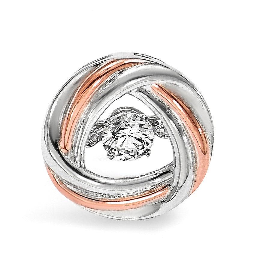Sterlingsilber Platin-plate Roséfarben Lebhaft Swar Zirconia Kette Anhänger