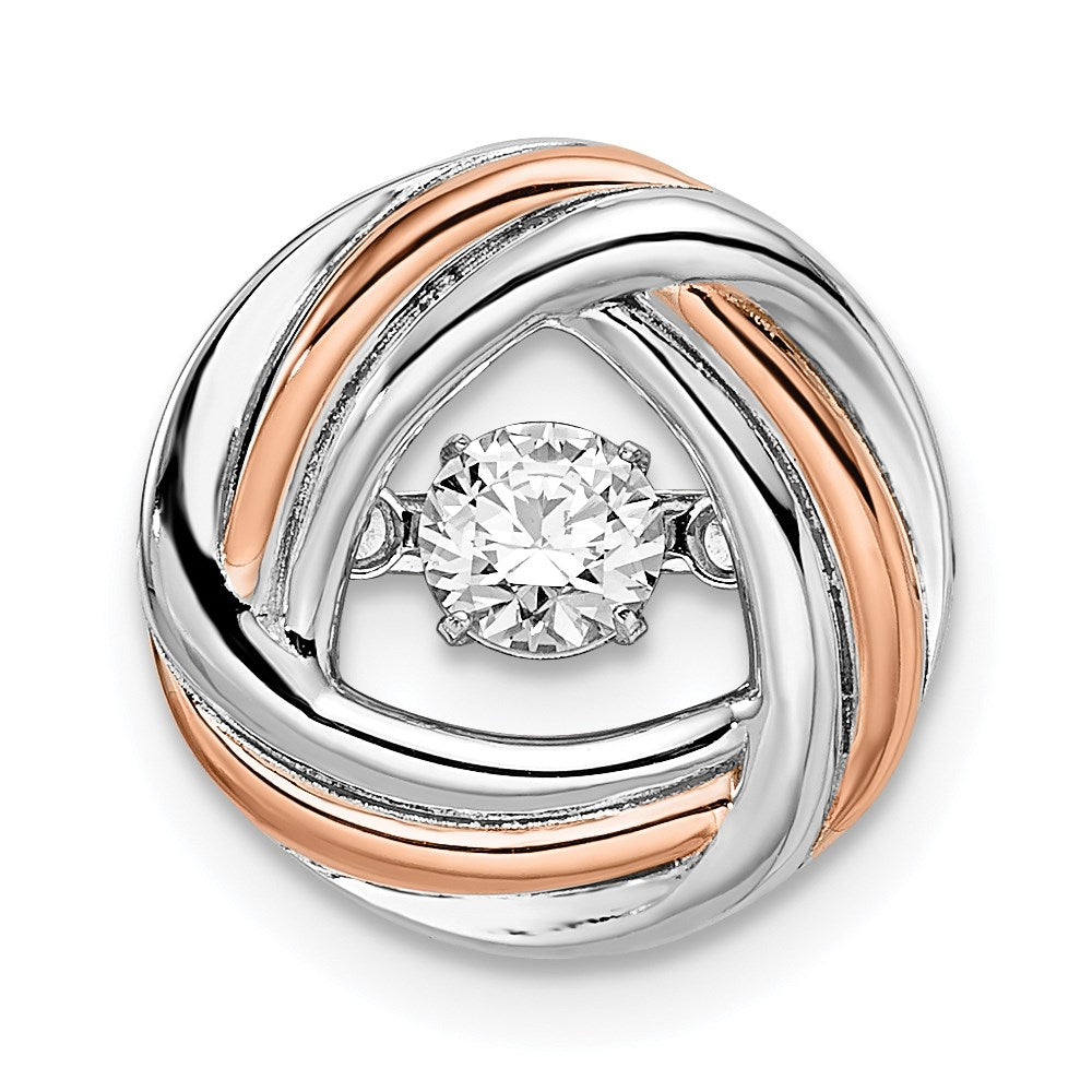 Sterlingsilber Platin-plate Roséfarben Lebhaft Swar Zirconia Kette Anhänger