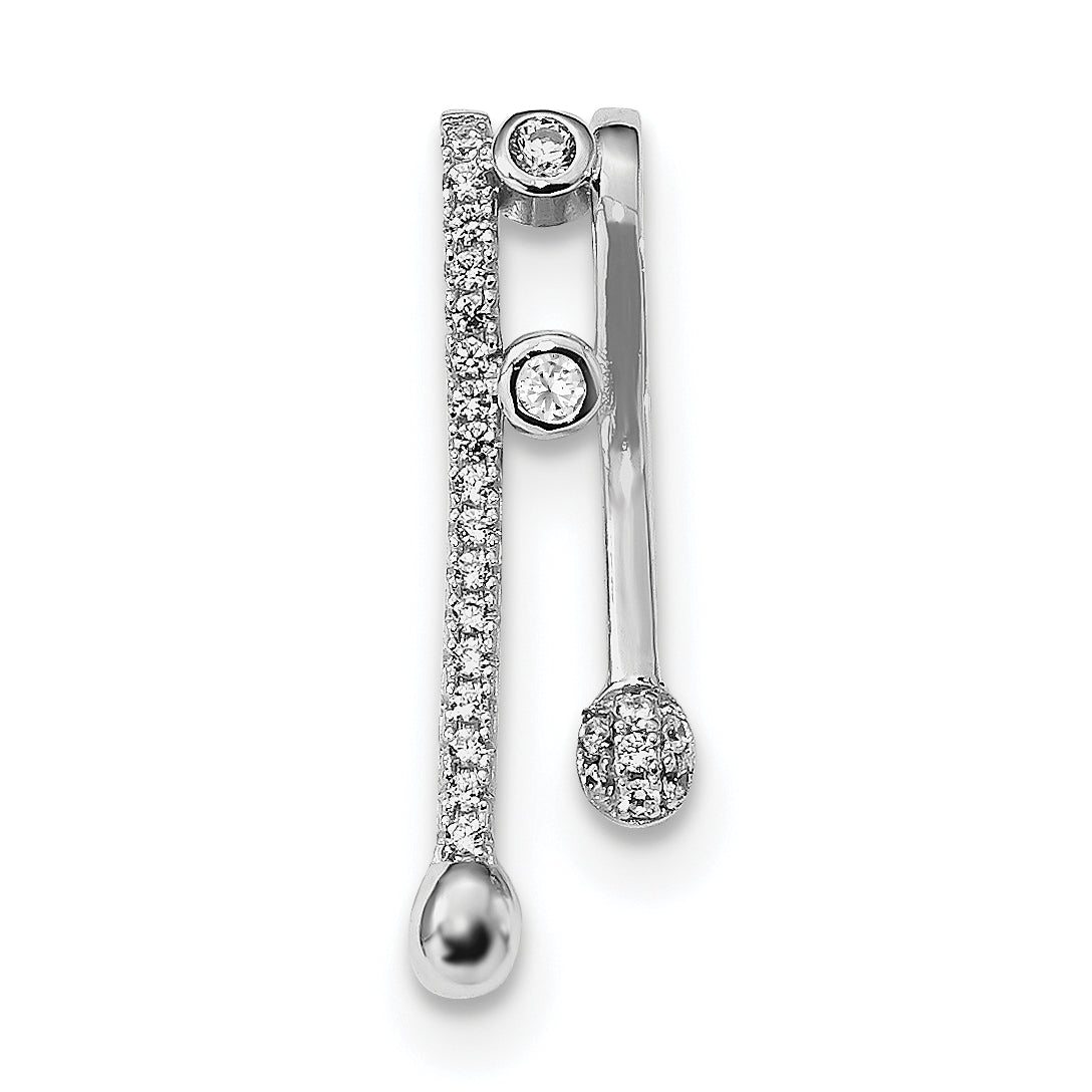 Sterlingsilber Rhodiniert Zirkonia Kette Anhänger