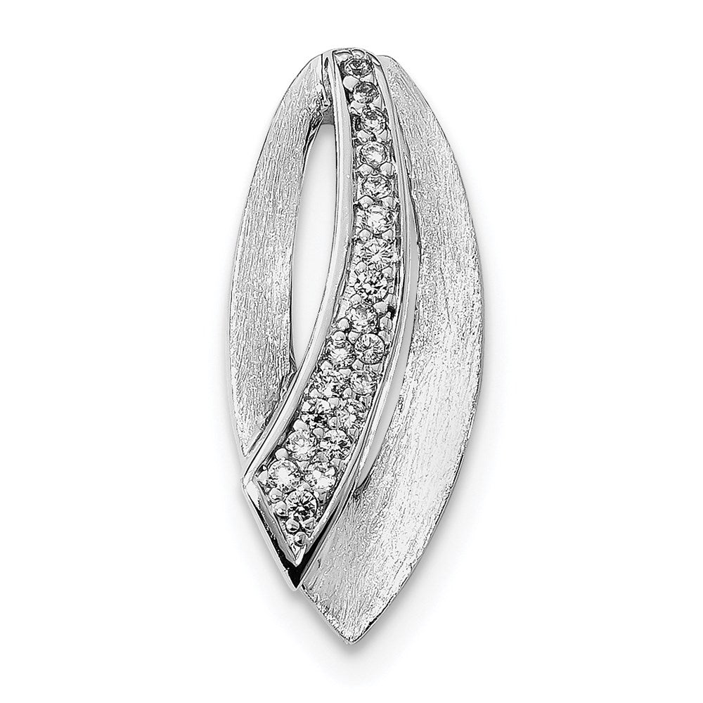 Sterlingsilber Rhodiniert Scratch Finish Zirkonia Anhänger