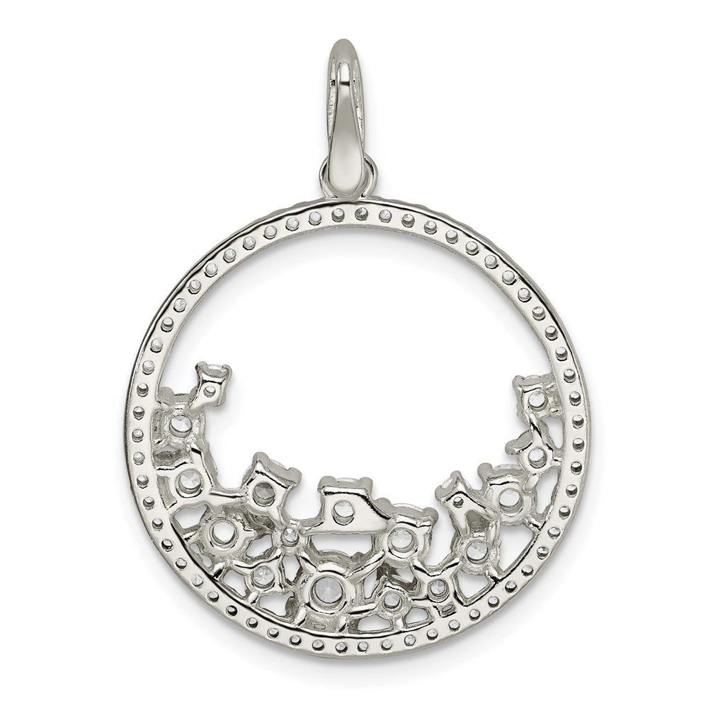 Sterlingsilber Zirkonia Kreis Anhänger