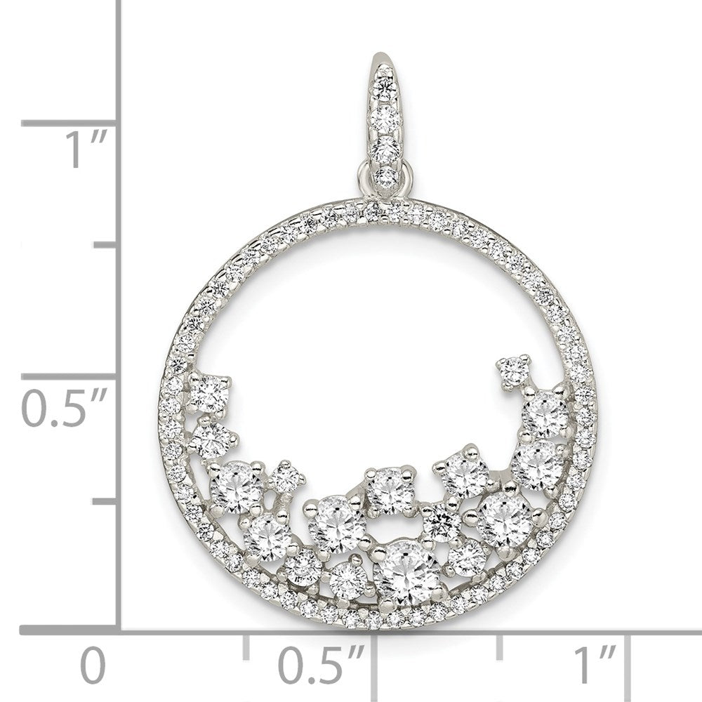 Sterlingsilber Zirkonia Kreis Anhänger