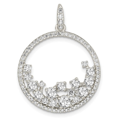 Sterlingsilber Zirkonia Kreis Anhänger