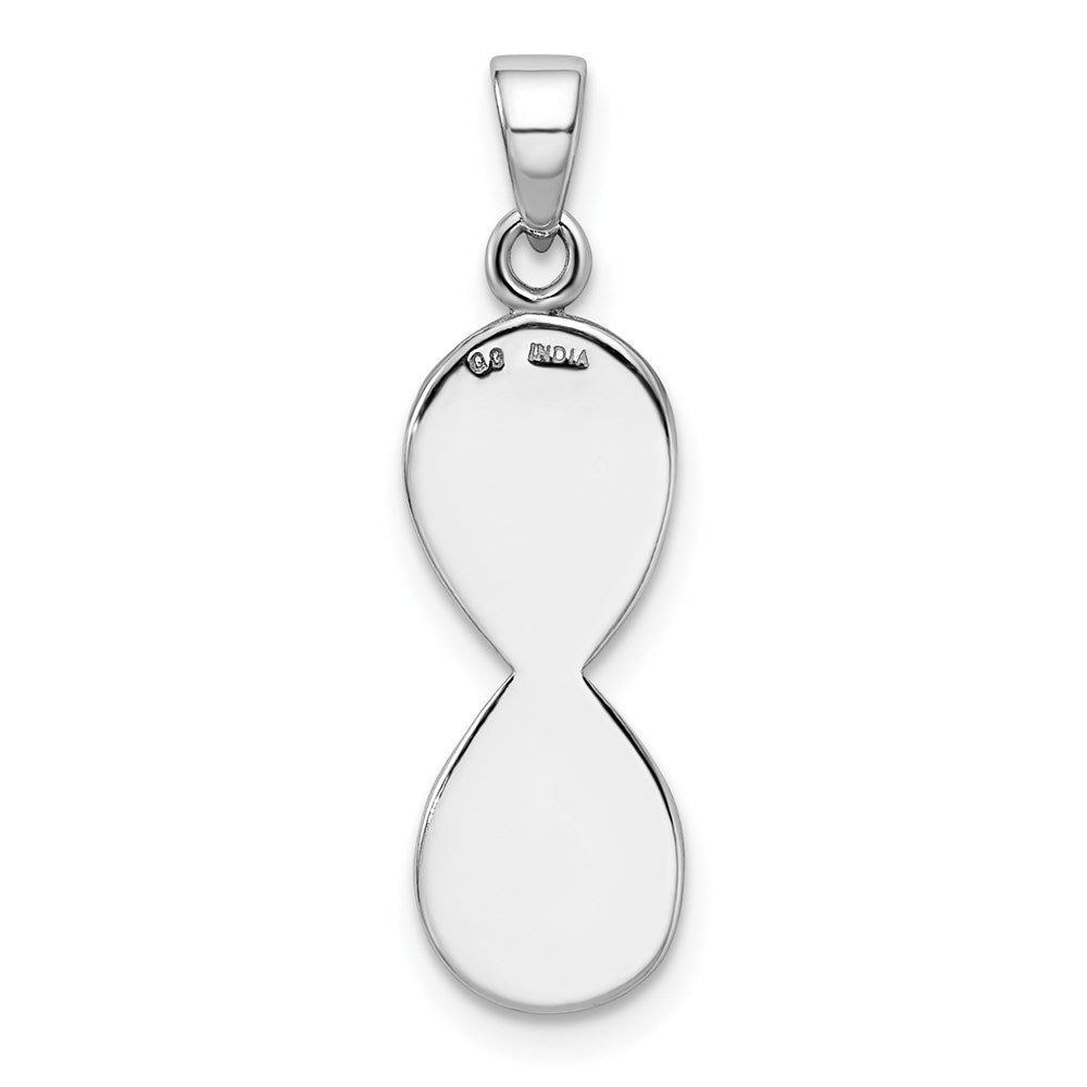 Sterlingsilber Rhodium-plate Lasergraviert-cut Unendlichkeit Symbol Anhänger