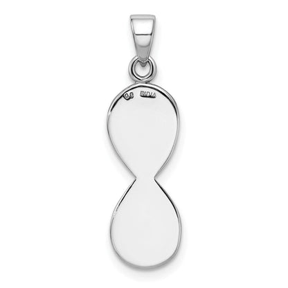 Sterlingsilber Rhodium-plate Lasergraviert-cut Unendlichkeit Symbol Anhänger