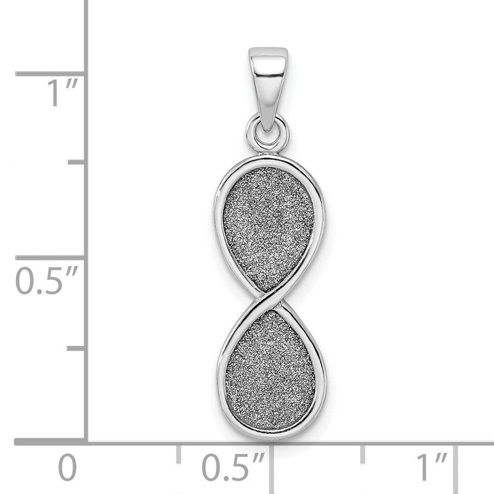 Sterlingsilber Rhodium-plate Lasergraviert-cut Unendlichkeit Symbol Anhänger