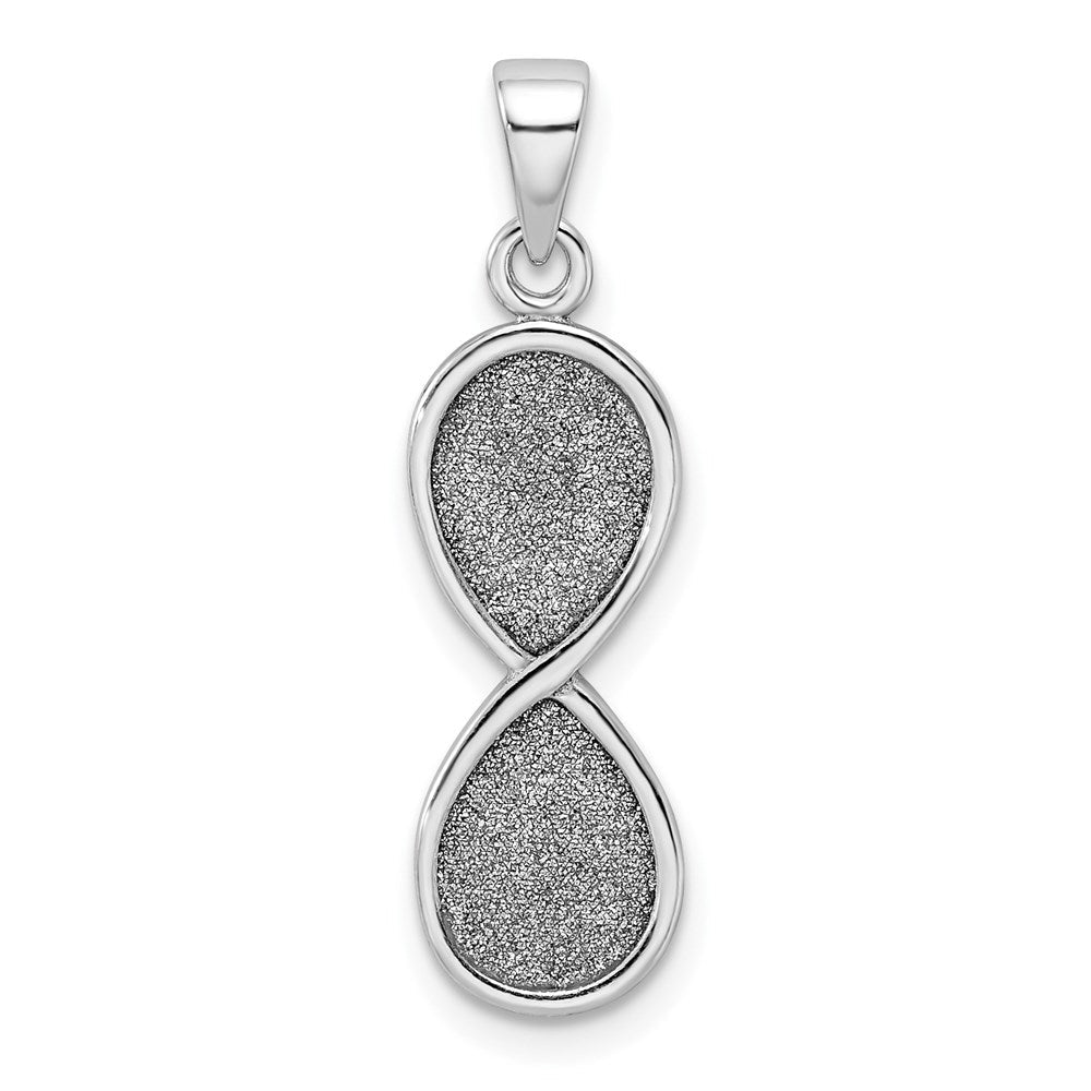 Sterlingsilber Rhodium-plate Lasergraviert-cut Unendlichkeit Symbol Anhänger