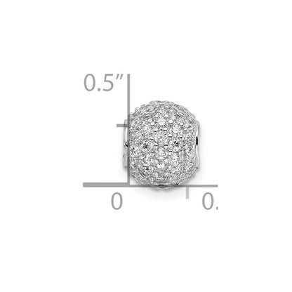 Sterlingsilber Rhodiniert Zirkonia Perle Anhänger