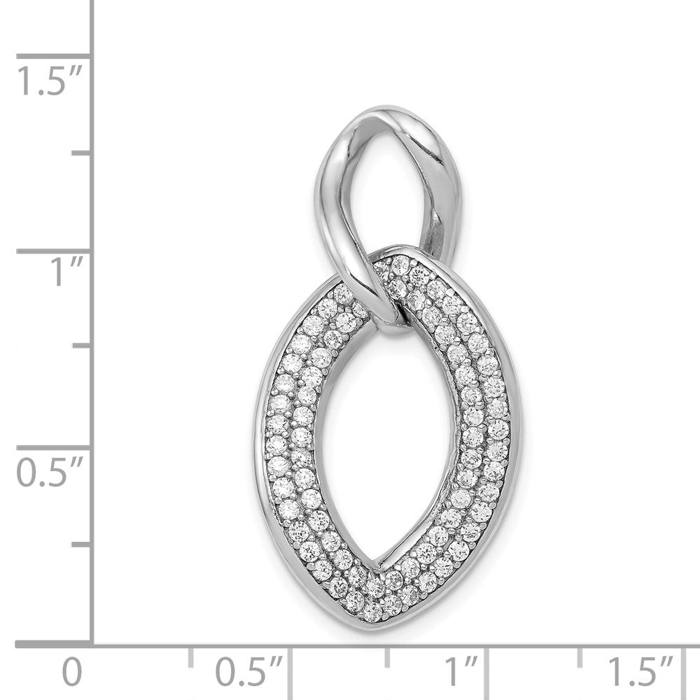 Sterlingsilber Rhodiniert Poliert mit Zirkonia Anhänger