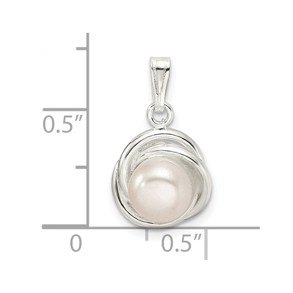 Sterlingsilber Poliert Synthetisch Perle Anhänger