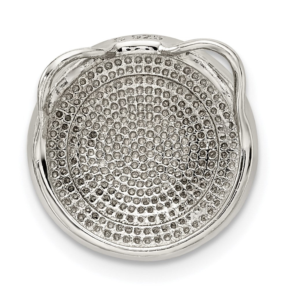 Sterlingsilber Schwarz und Weiß Kristall Kreis Kette Anhänger