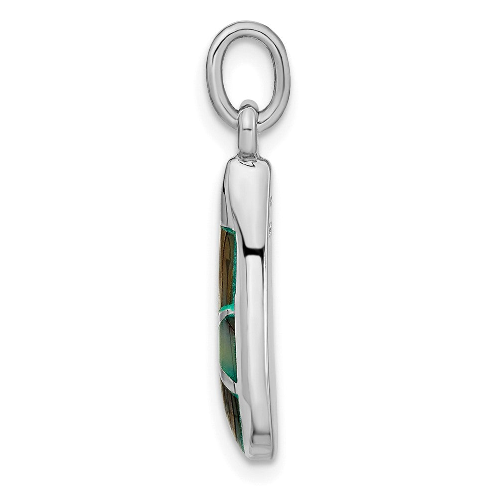 Sterlingsilber Rhodiniert Abalone Tropfen Anhänger