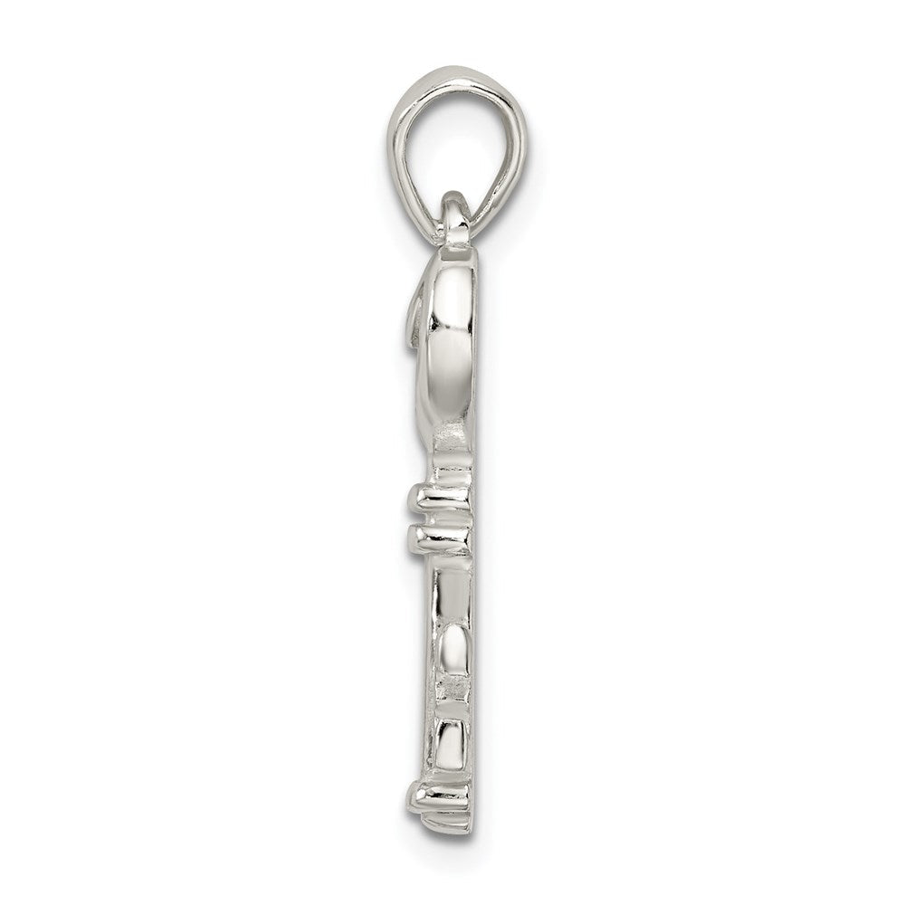 Sterlingsilber Poliert Klein Herz Key Anhänger