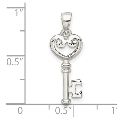 Sterlingsilber Poliert Klein Herz Key Anhänger