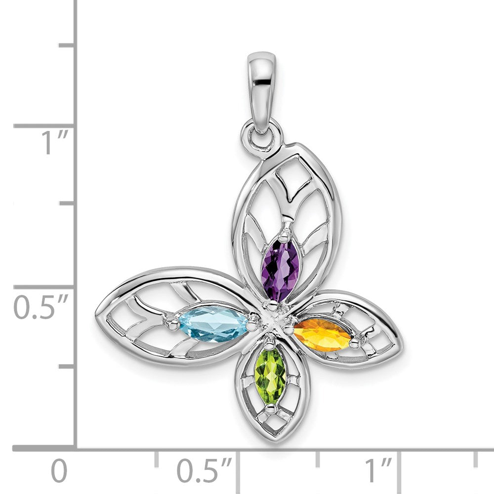 Sterlingsilber Rhodiniert Pe Ci Am Schweizer Bt Schmetterling Anhänger