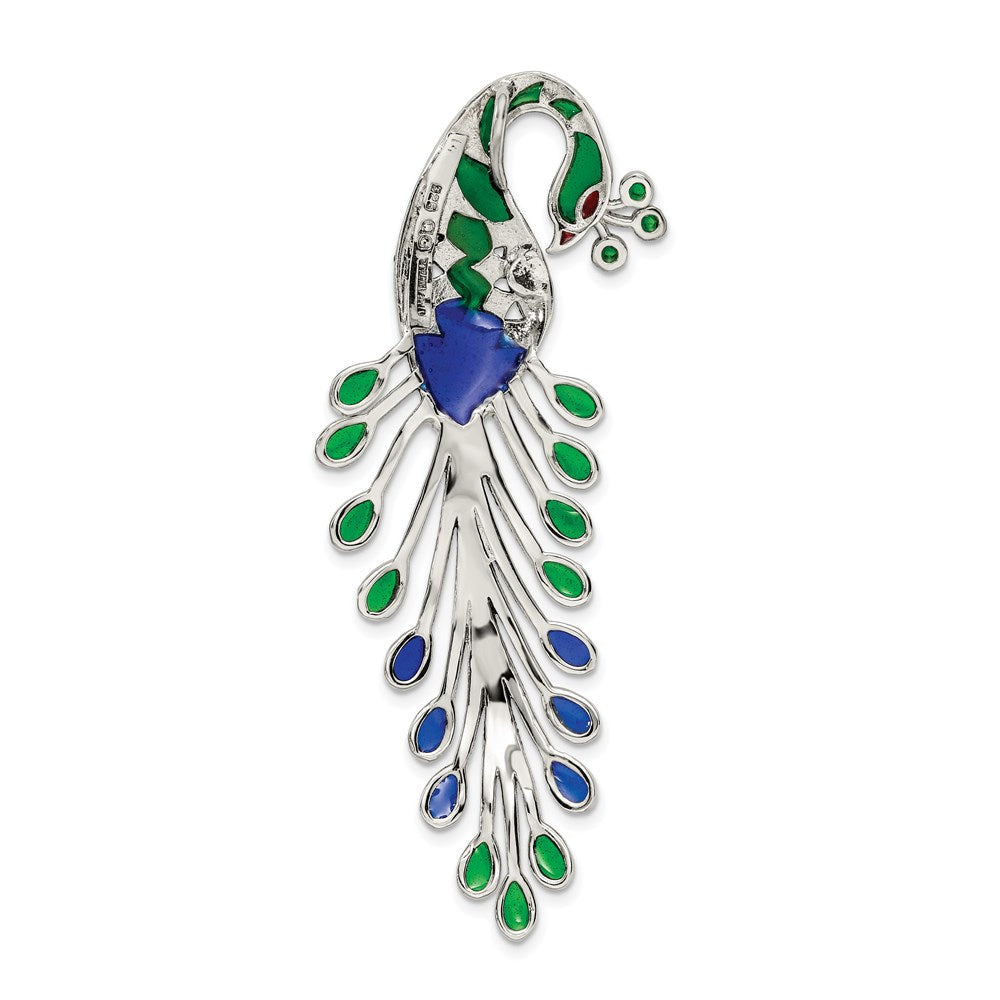 Sterlingsilber Antikisiert Grün/red/blue Epoxid Markasit Peacock Anhänger