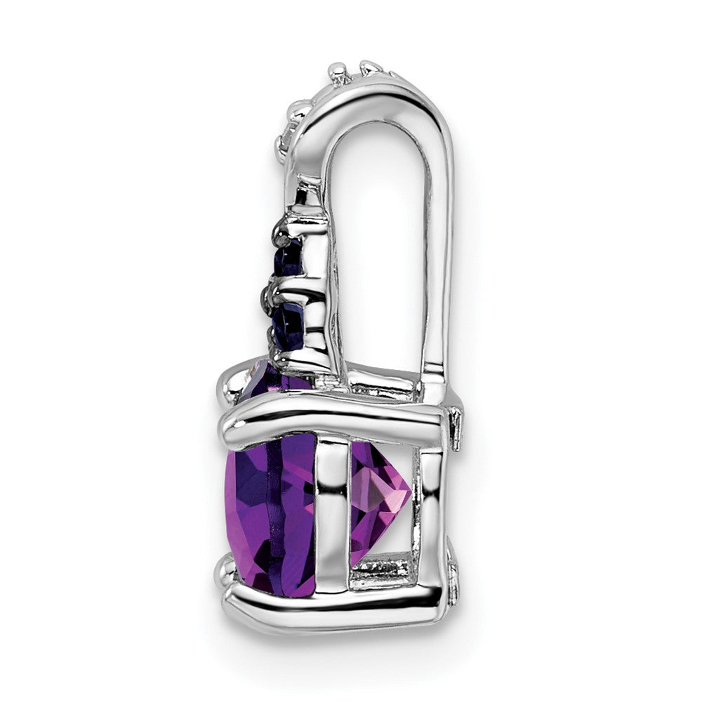 Anhänger aus rhodiniertem Sterlingsilber mit Diamant, Amethyst und Iolith