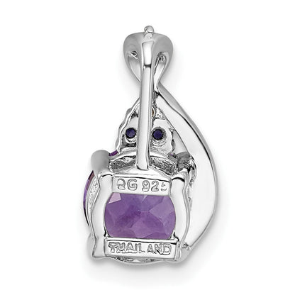 Anhänger aus rhodiniertem Sterlingsilber mit Diamant, Amethyst und Iolith
