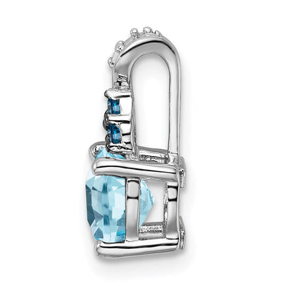 Rhodinierter Sterlingsilber-Anhänger mit Diamant, Swiss-Blue- und London-Blue-Topas