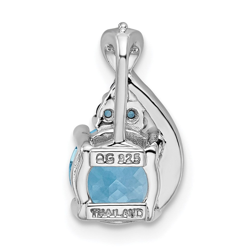 Rhodinierter Sterlingsilber-Anhänger mit Diamant, Swiss-Blue- und London-Blue-Topas