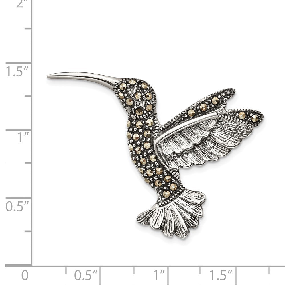 Sterlingsilber Antikisiert Hummingbird Markasit Brosche