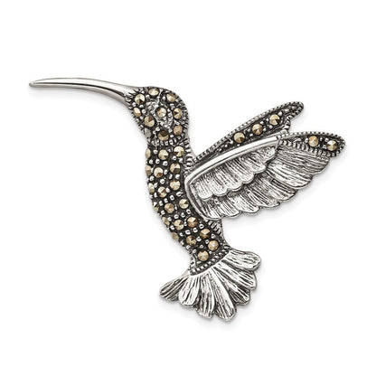 Sterlingsilber Antikisiert Hummingbird Markasit Brosche