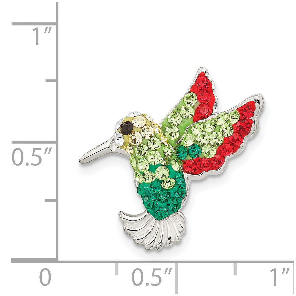 Sterlingsilber Antikisiert Multi-colored Preciosa Kristall Hummingbird Brosche