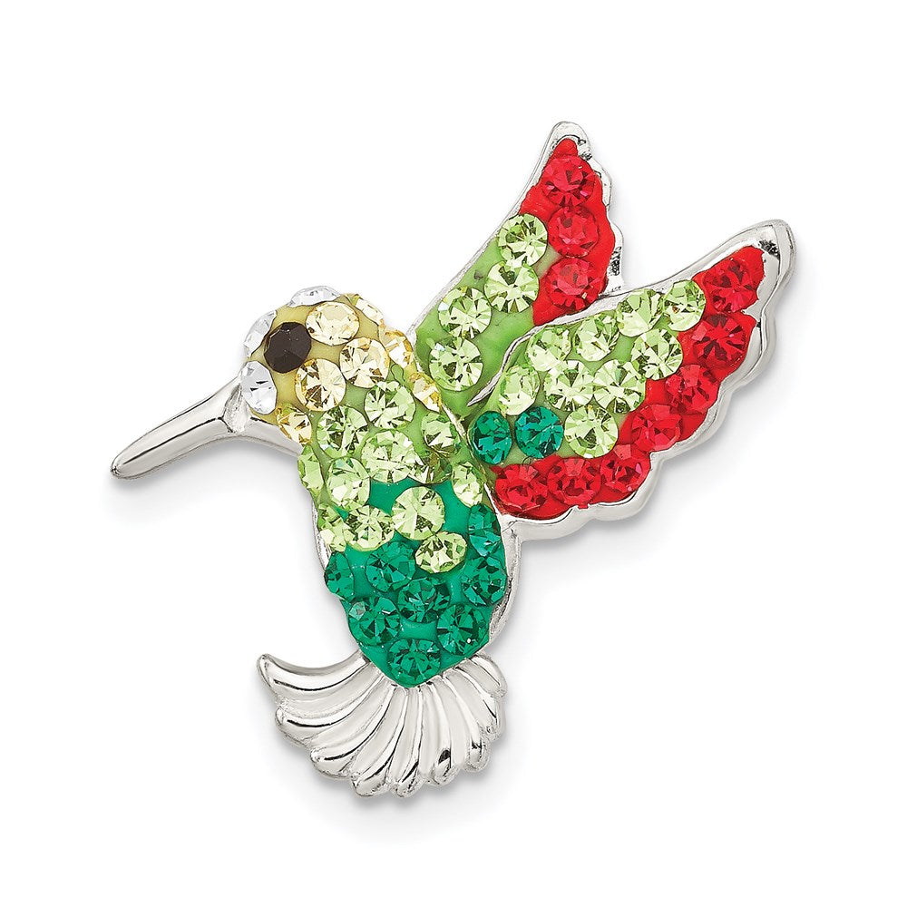 Sterlingsilber Antikisiert Multi-colored Preciosa Kristall Hummingbird Brosche
