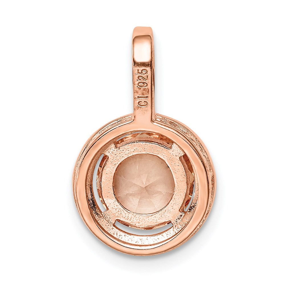 Sterlingsilber Roséfarben / Zirkonia Rund Heiligenschein Anhänger